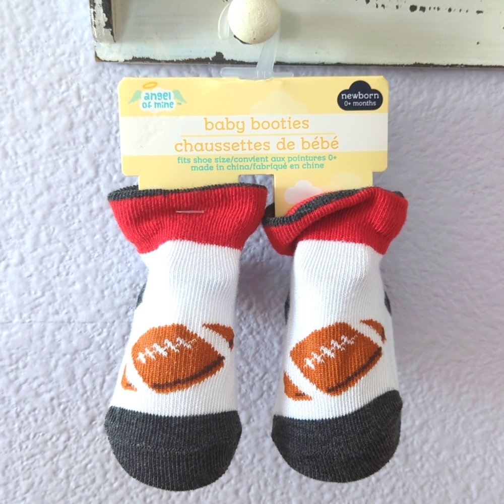 New Angel of Mine Football baby booties Newborn